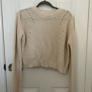 Off White Cropped Sweater, Sz M